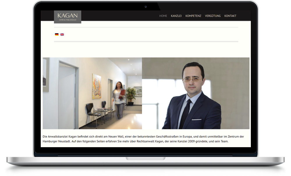 Сайт Anwaltskanzlei Kagan (адвокат в Гамбурге)